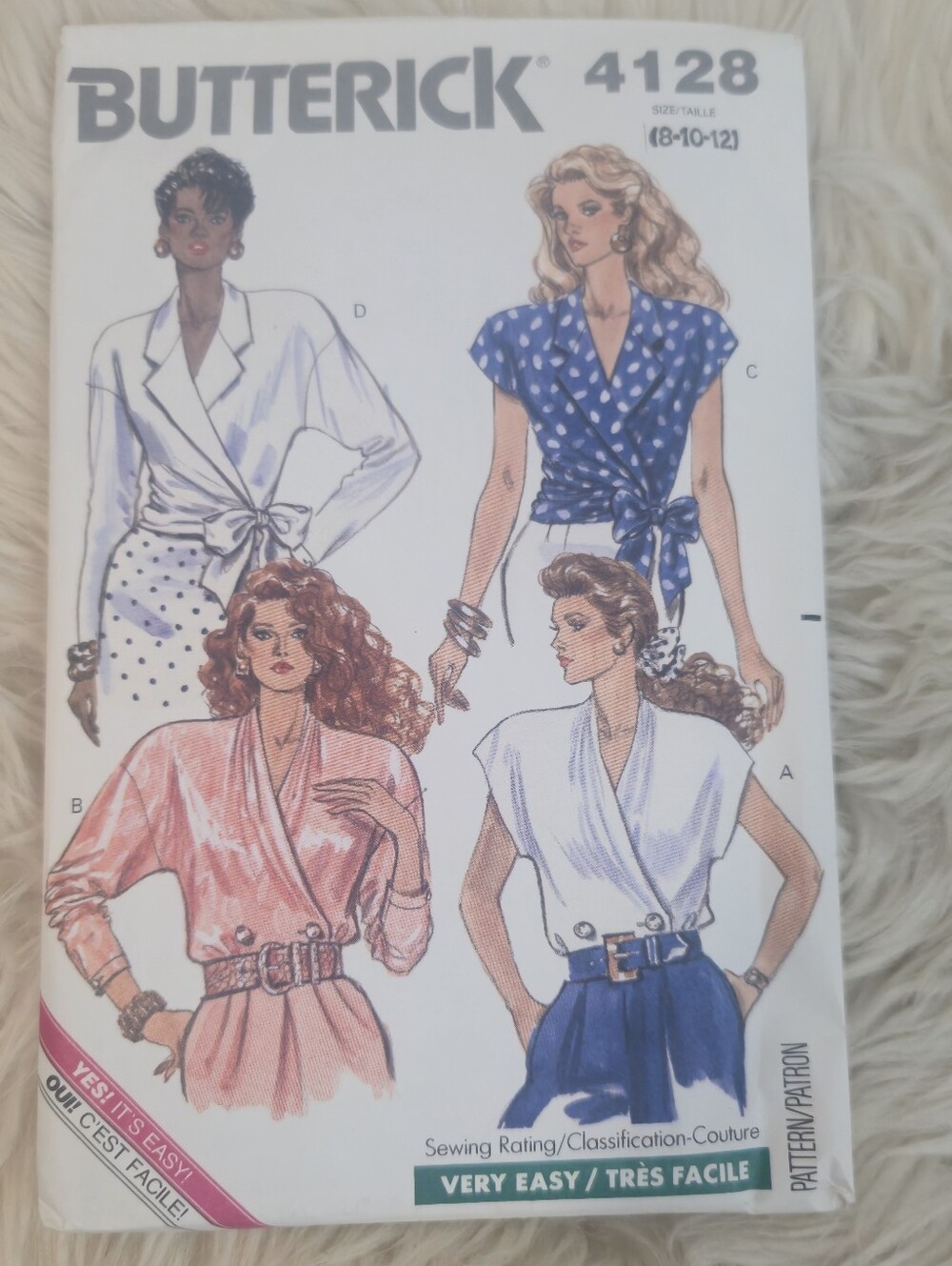 Butterick Vintage Very Easy Blouse Sewing Pattern 4128